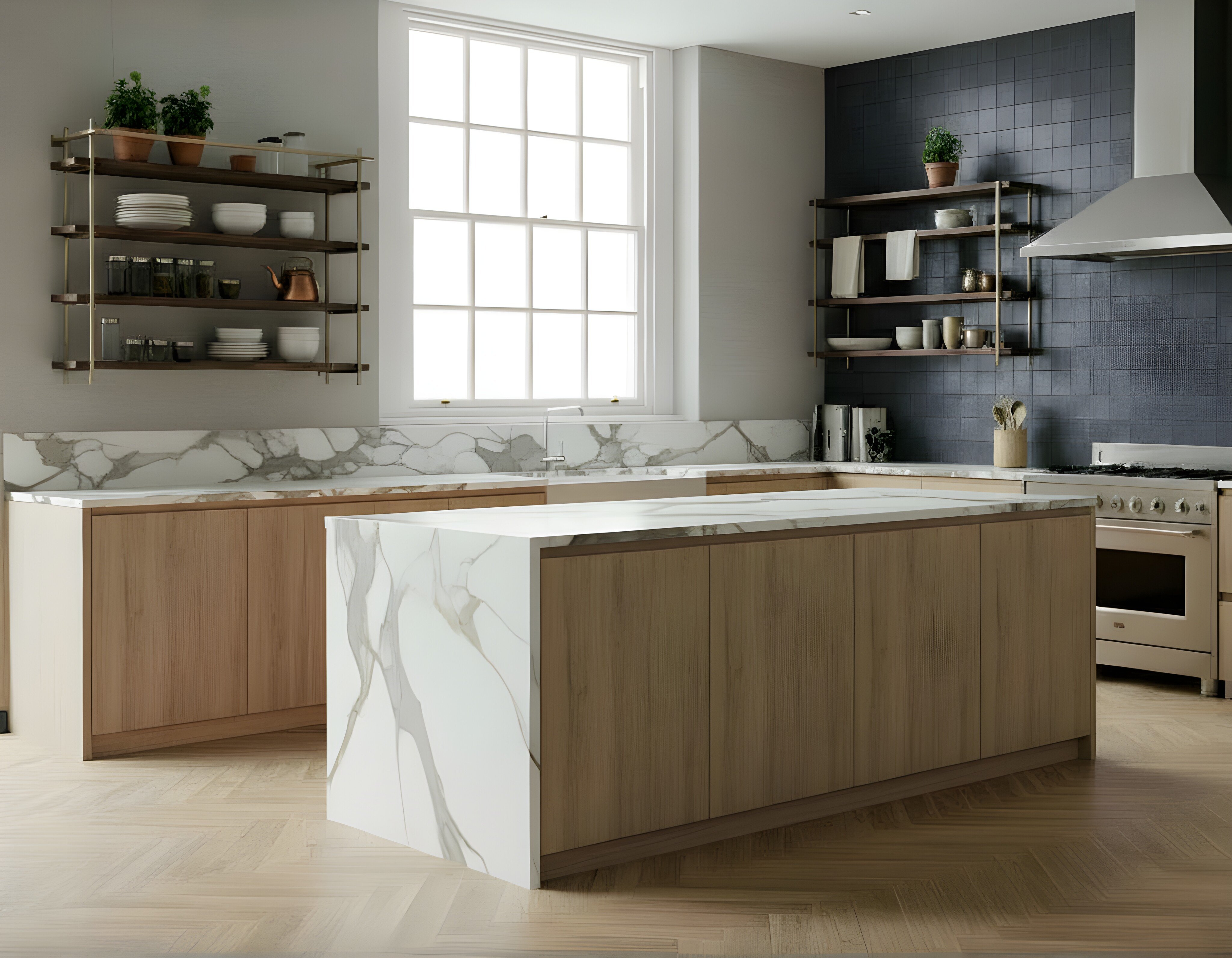 Wall Mounted Brass Shelving