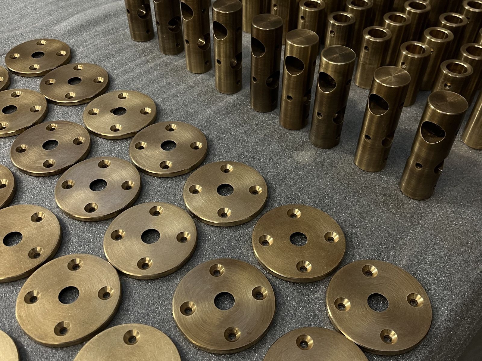 Machined brass fittings and plates